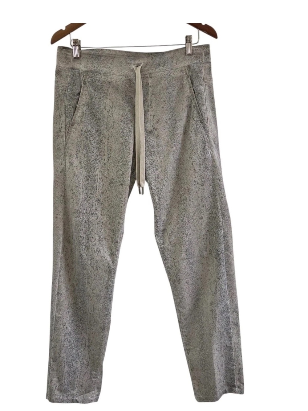 Alembika Snake Iconic Stretch Drawstring Jeans Ecru Blue Size 3 10 12